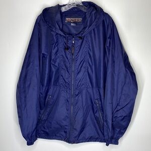 Vintage Jansport Navy Blue  Nylon Windbreaker Jacket Medium